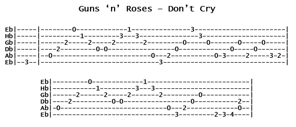 Guns n Roses - Don't Cry (Tab)