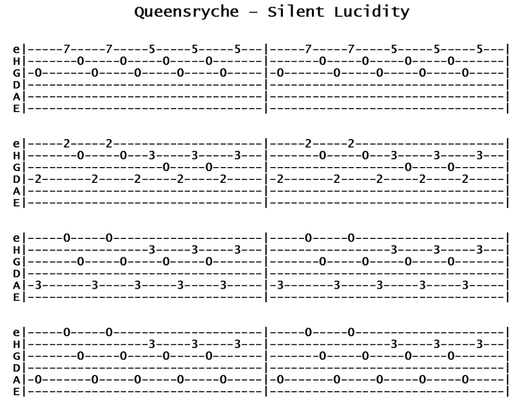 Queensryche - Silent Lucidity (Tab)