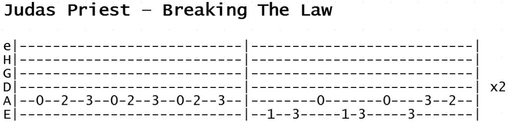 Judas Priest - Breaking The Law (Tab)
