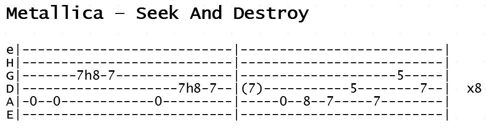 Metallica - Seek And Destroy (Tab)