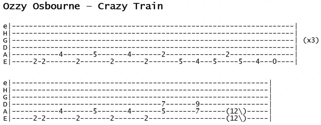 Ozzy Osbourne - Crazy Train (Tab)