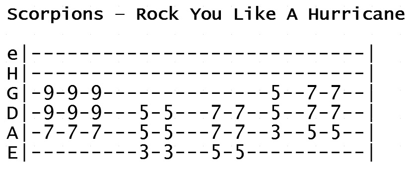 Scorpions - Rock You Like a Hurricane (Tab)