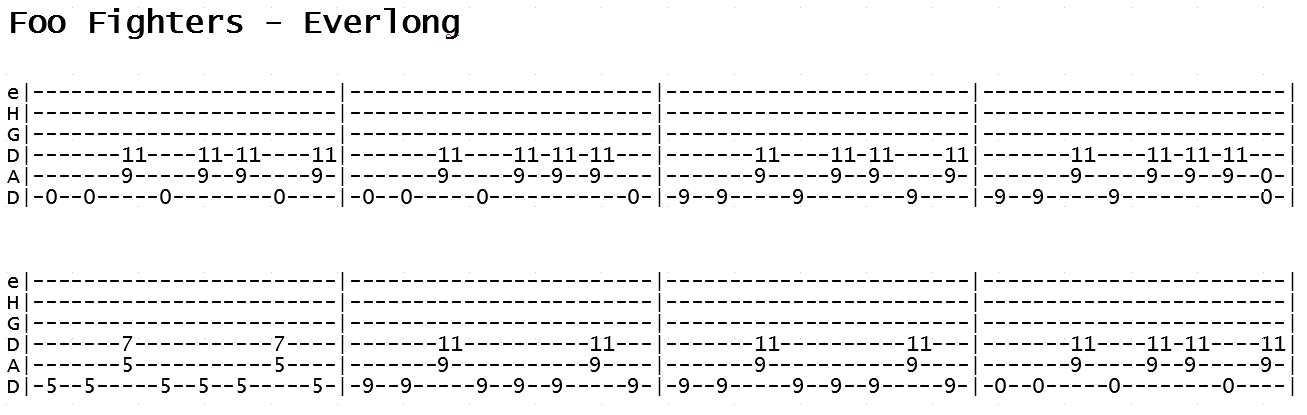 Foo Fighters - Everlong (Tab)