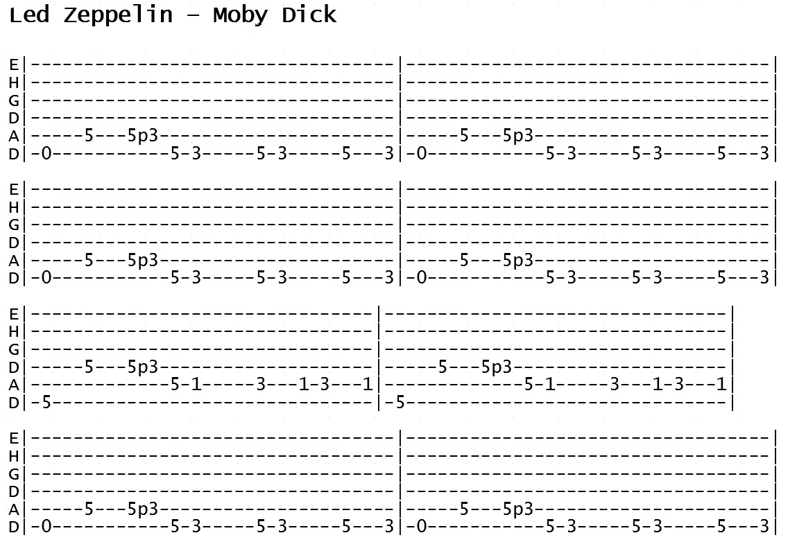 Led Zeppelin - Moby Dick (Tab)