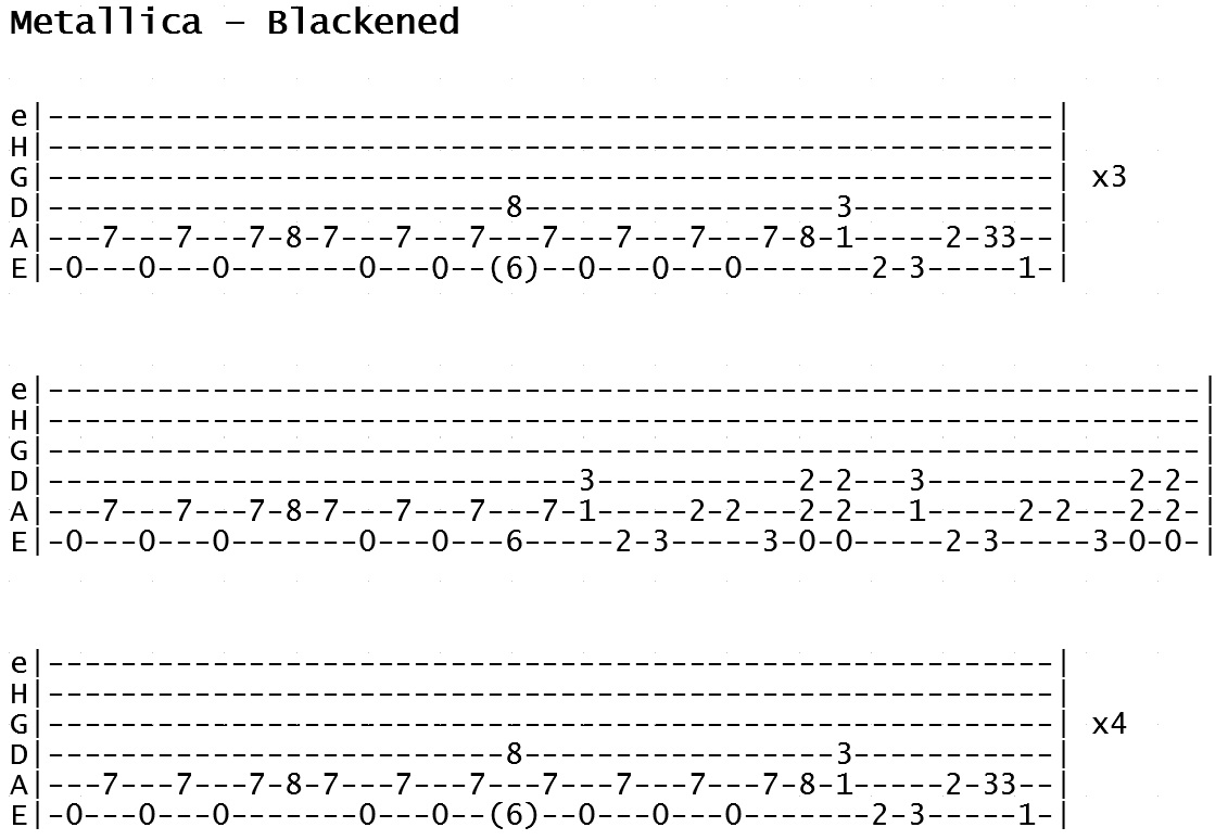Metallica - Blackened (Tab)