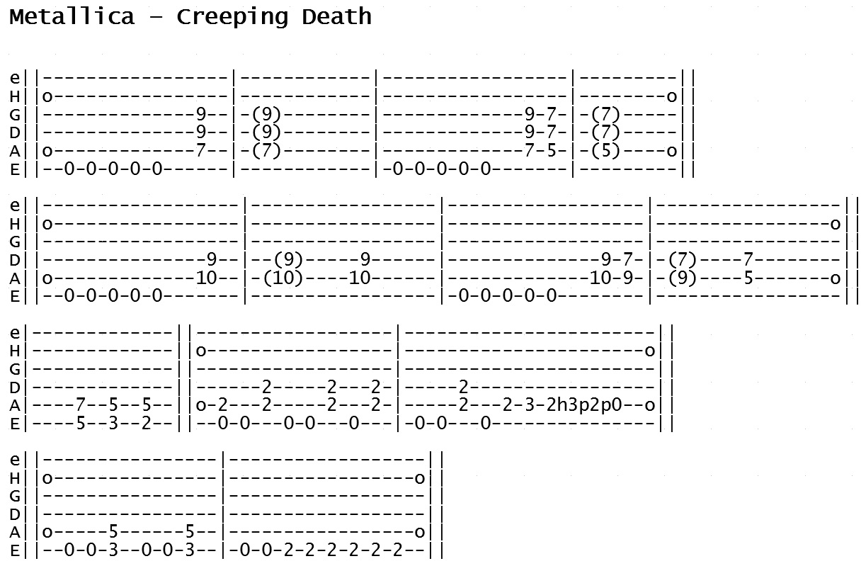 Metallica - Creeping Death (Tab)